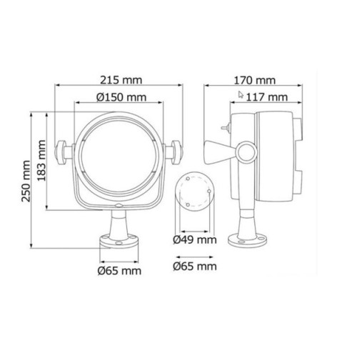 PROIETTORE CON BASETTA E ACCENDISIGARI 12V